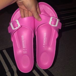 Pink rubber Birkenstock’s